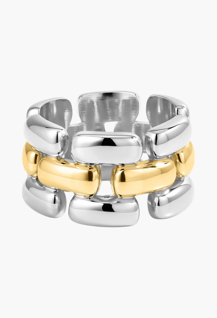 The Noir Link Ring- Silver - GLAM MODA