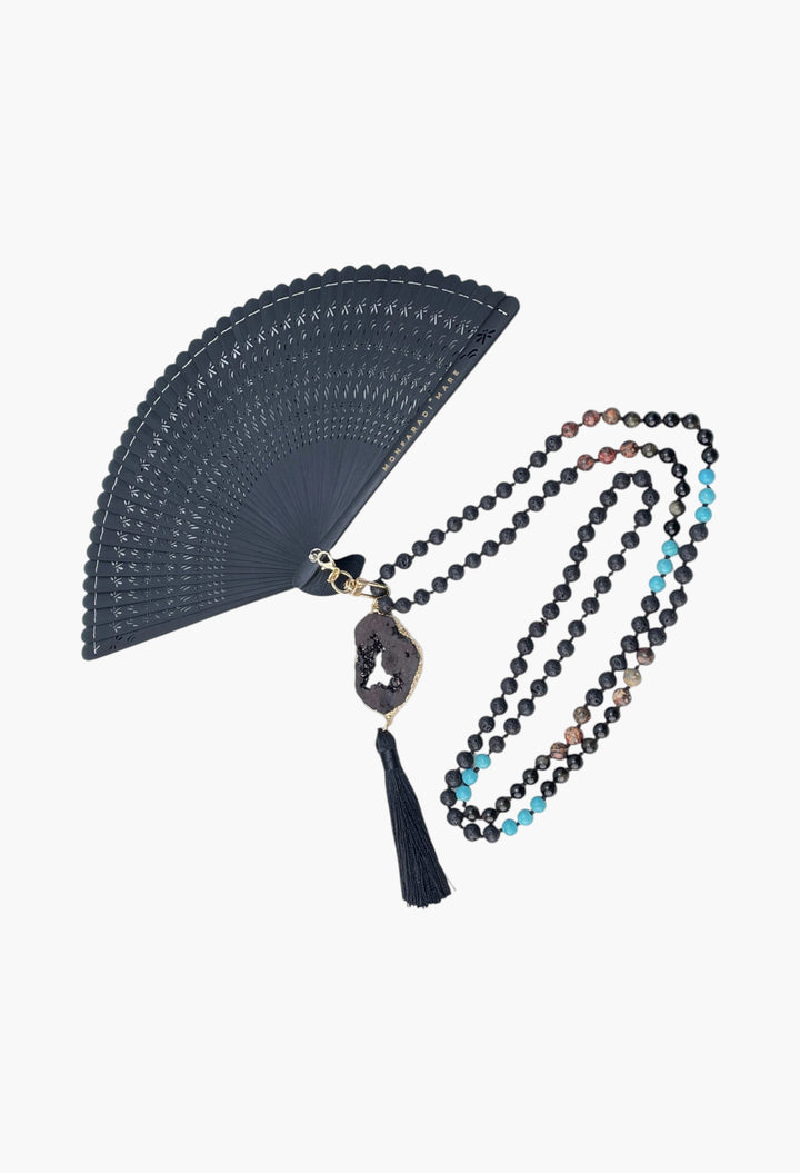 Black Bamboo Fantastique Fan - GLAM MODA