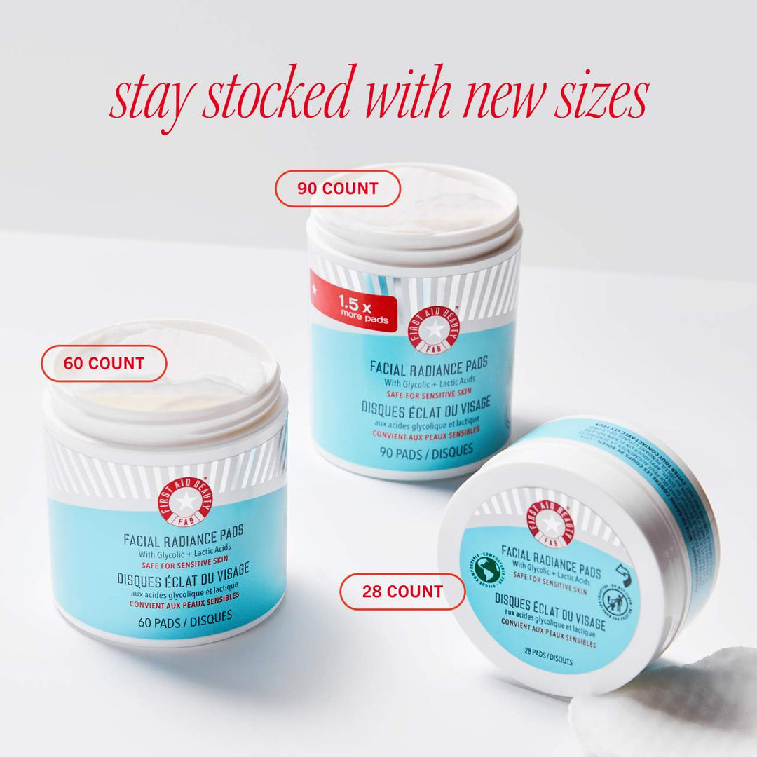 Brighten + Glow Facial Radiance Pads with Glycolic + Lactic Acids - GLAM MODA