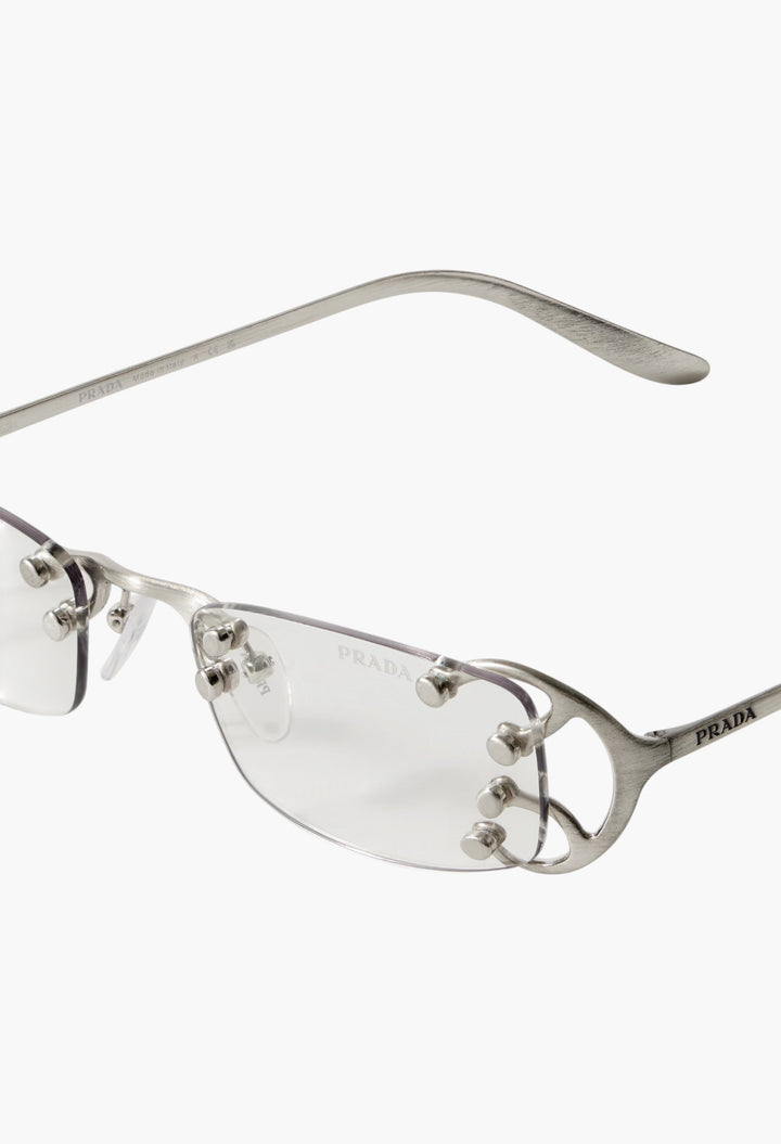 Square-Frame Silver-Tone Optical Glasses - GLAM MODA