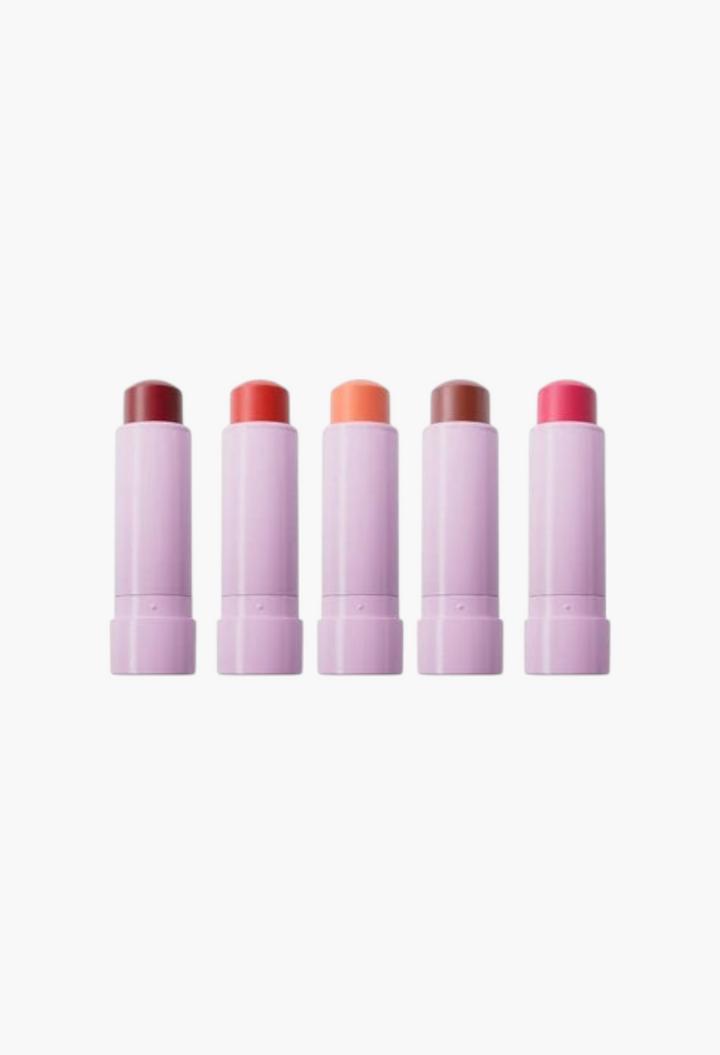 GLAM MODA Soft Smudge Core Collection featuring five multi-use cream-to-powder lip and cheek sticks in various shades.