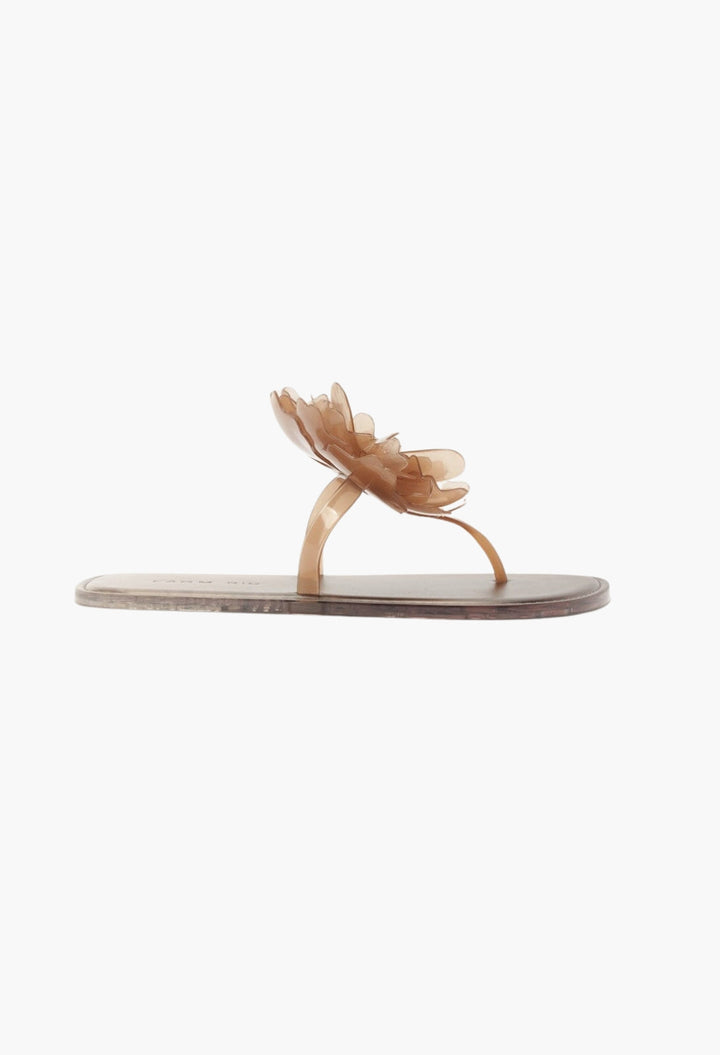 caramel jelly flower flat sandal
