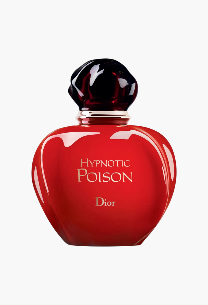 GLAM MODA Dior Hypnotic Poison Eau de Toilette in a signature red glass bottle with a dark cap