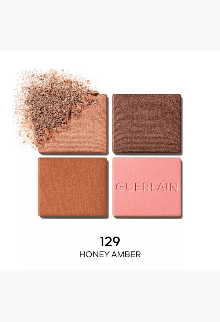 GLAM MODA Guerlain Ombres G Eyeshadow Quad in Undressed Brown featuring four shades with matte and shimmer finishes.