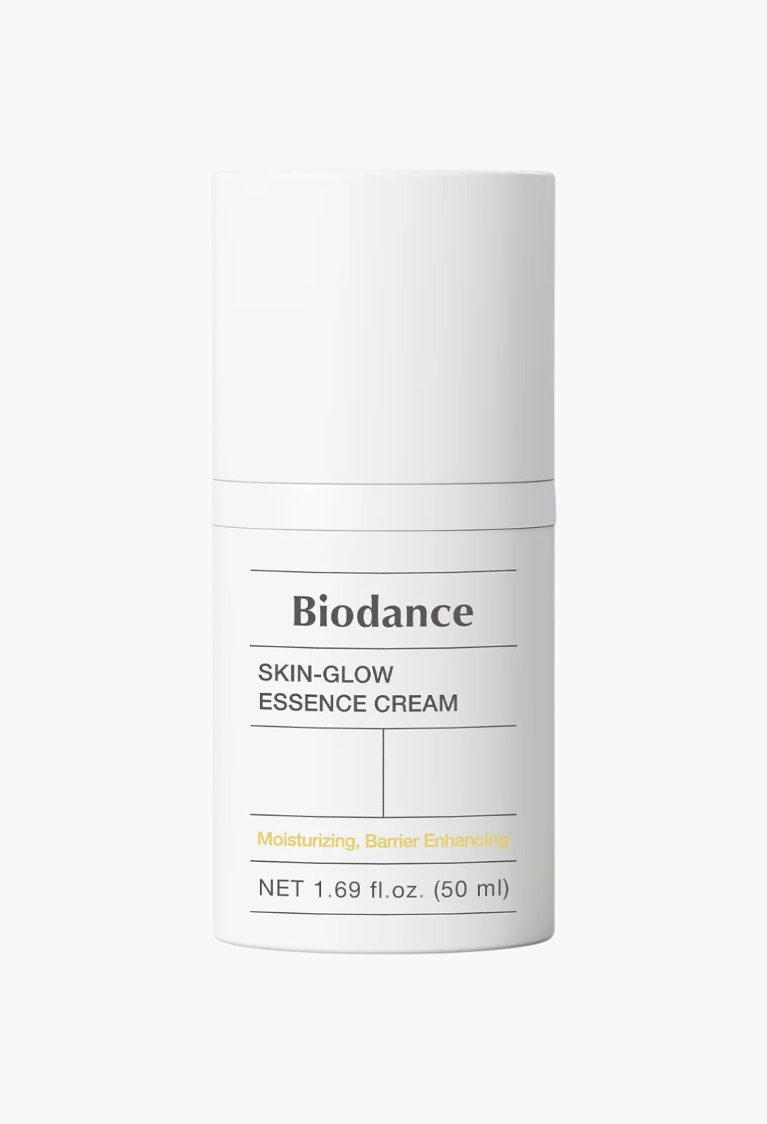 GLAM MODA Skin Glow Essence Cream in a white cylindrical pump bottle for deep hydration and skin barrier support.