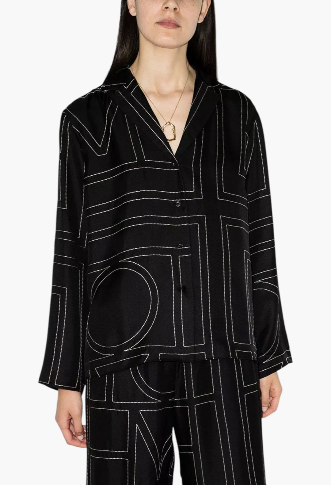 Monogram Silk Shirt - GLAM MODA