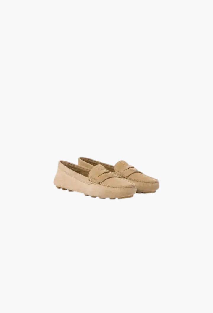 Ecru - Suede Driving Shoes