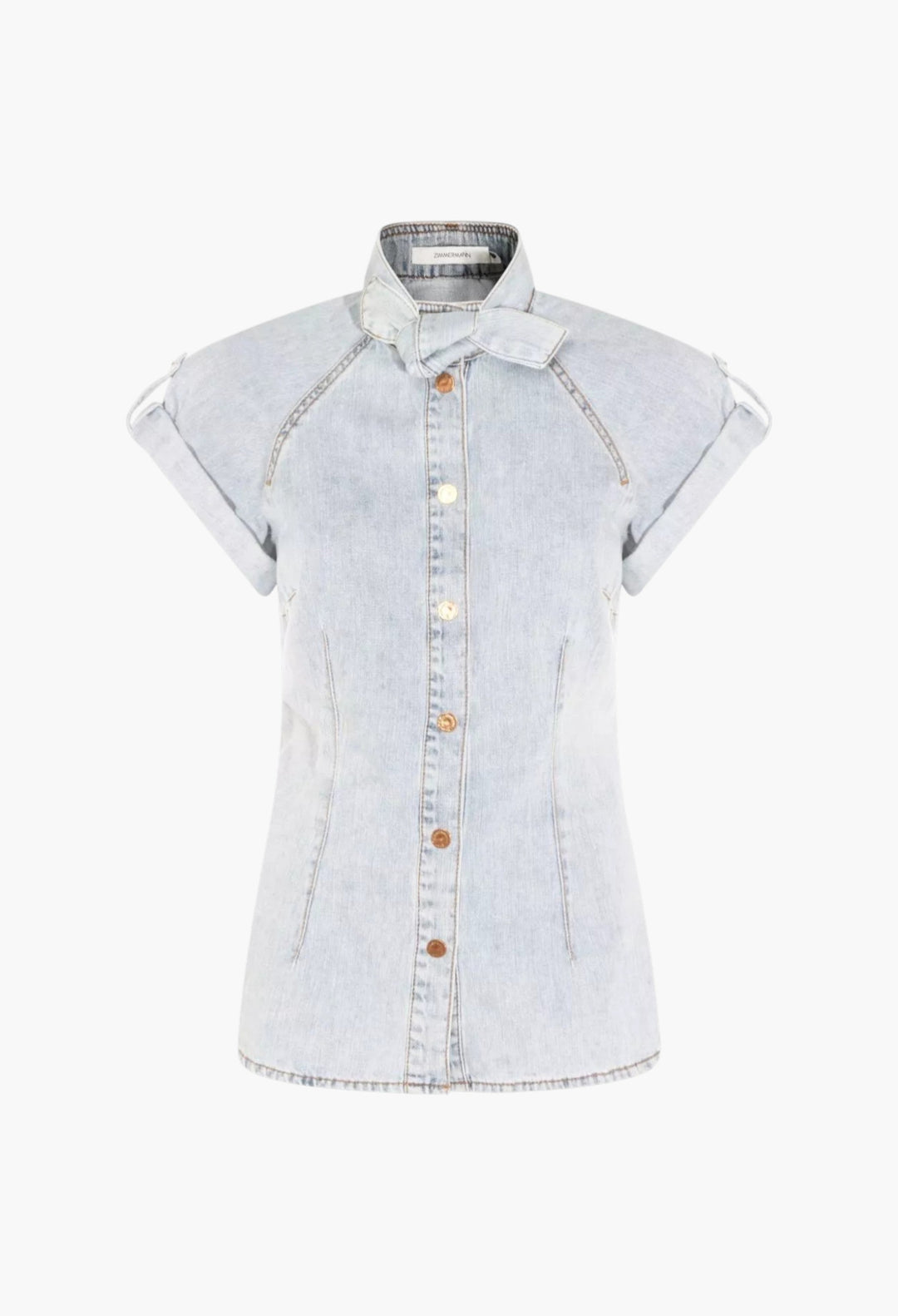 Bow-Tie Denim Top - GLAM MODA