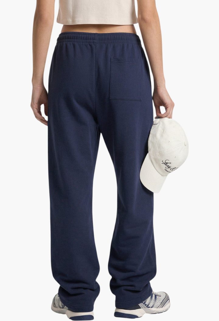 Vendome LA Embroidered Wide Sweatpant - Navy/White - GLAM MODA