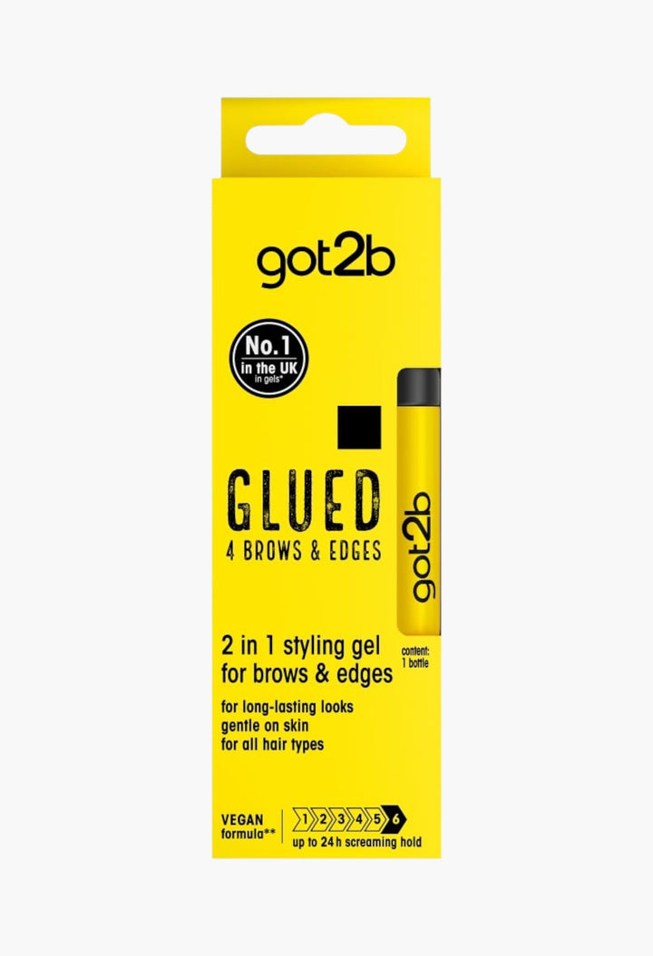Glued For Brows & Edges 2 In 1 Wand Eyebrow Gel, 72hr Hold, No White Residue Or Stickness, Vegan, Silicone Free, Alcohol Free