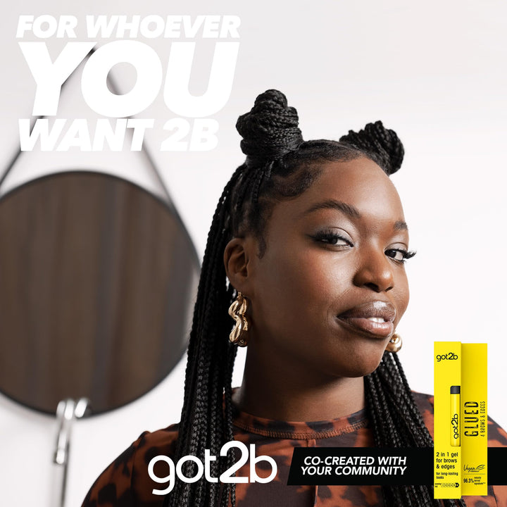 Glued For Brows & Edges 2 In 1 Wand Eyebrow Gel, 72hr Hold, No White Residue Or Stickness, Vegan, Silicone Free, Alcohol Free