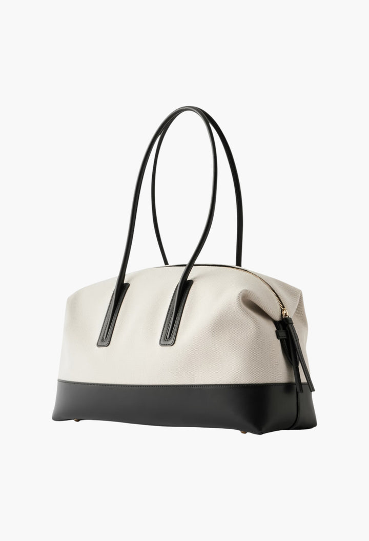 The Stockholm Leather-Trimmed Canvas Tote Bag - GLAM MODA