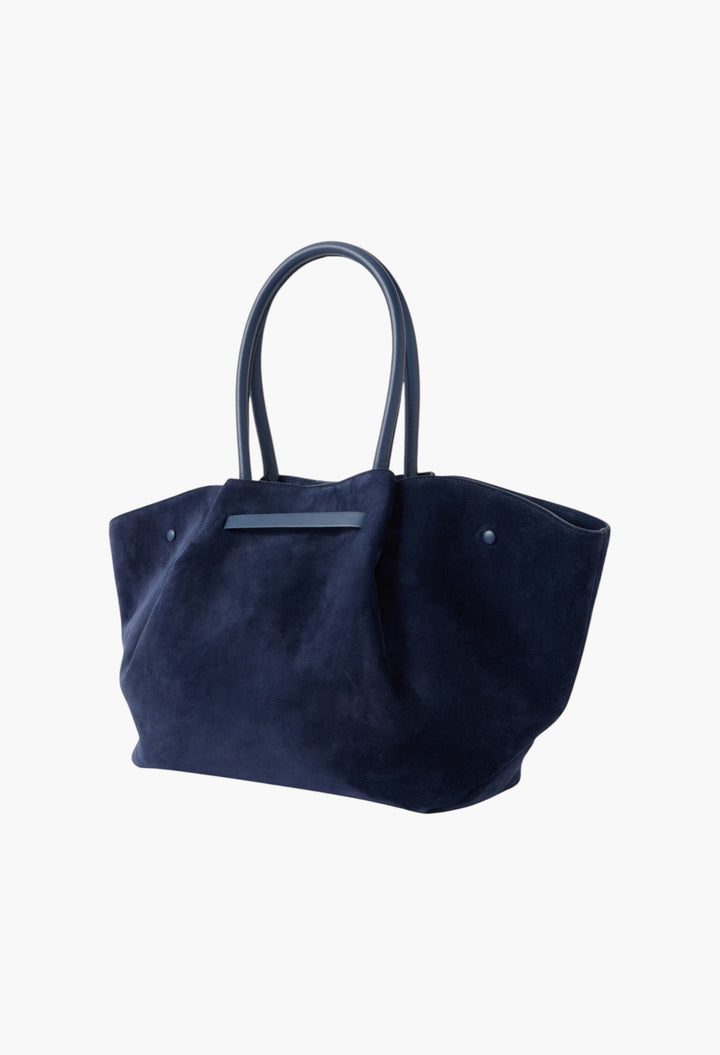 New York Large Leather-Trimmed Suede Tote - GLAM MODA
