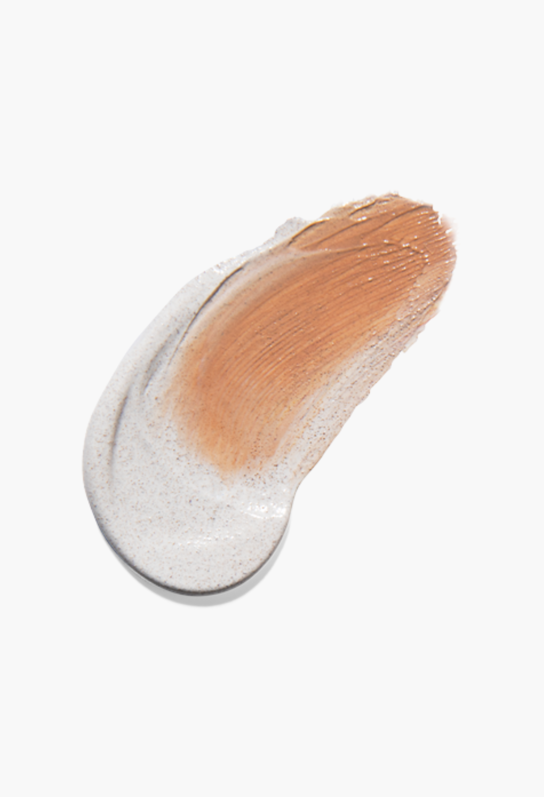 GLAM MODA CC Eye tinted cream swatch showing encapsulated pigments blending from white to a natural doré skin tone