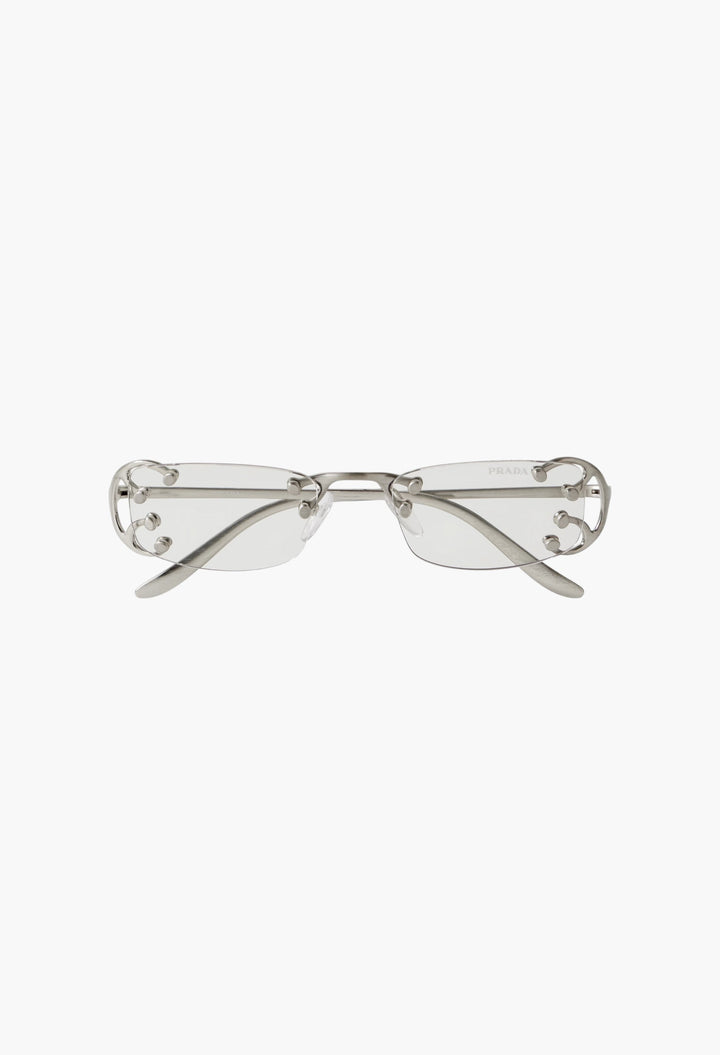 Square-Frame Silver-Tone Optical Glasses - GLAM MODA