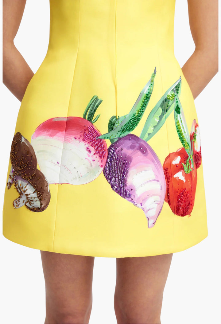Appliqué Floral Bustier Mini Dress - GLAM MODA