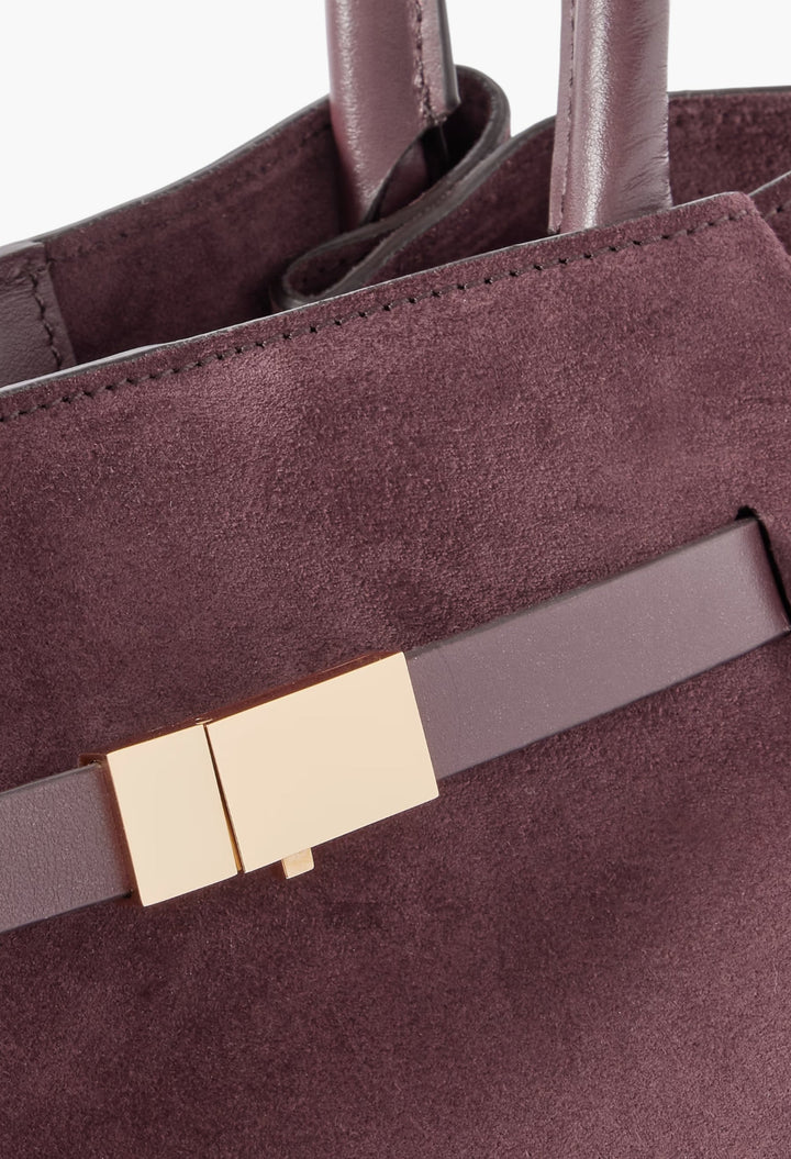 New York Large Leather-Trimmed Suede Tote - GLAM MODA