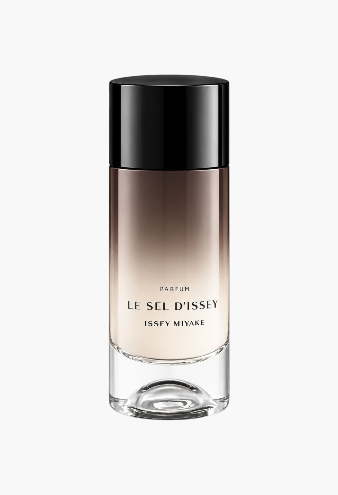 GLAM MODA Issey Miyake Le Sel Parfum bottle with a glossy black cap and dark gradient glass design for men.