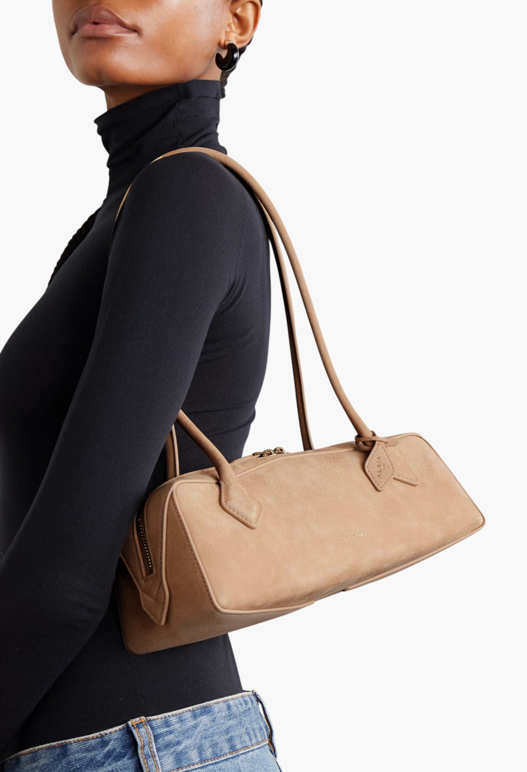 Le Teckel Medium Nubuck Shoulder Bag - GLAM MODA