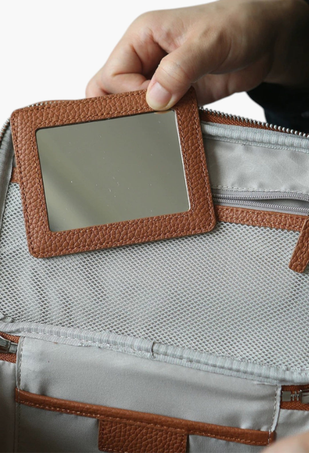Leather Vanity Case Gold - GLAM MODA