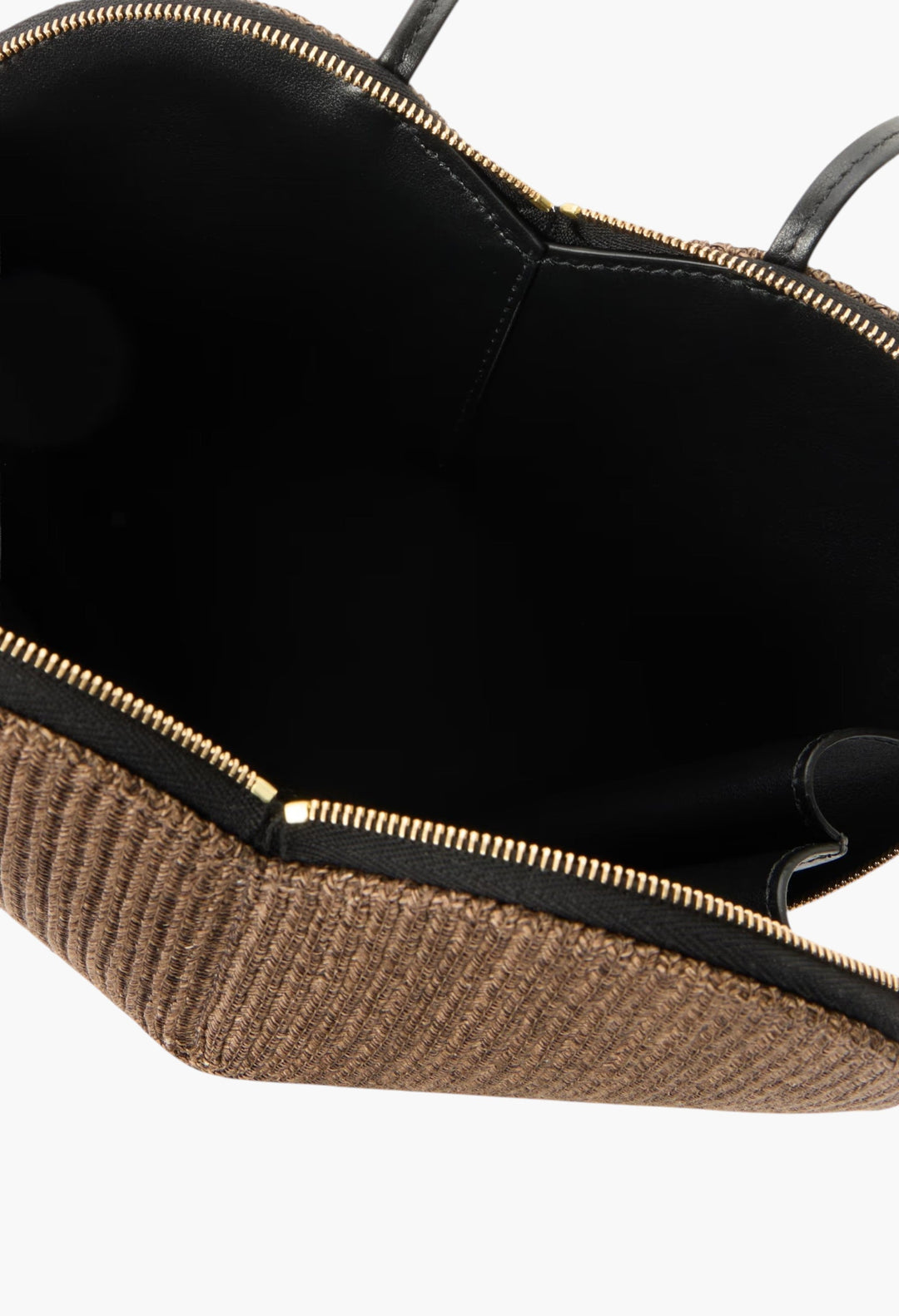 Le Cœur Leather-Trimmed Raffia Shoulder Bag