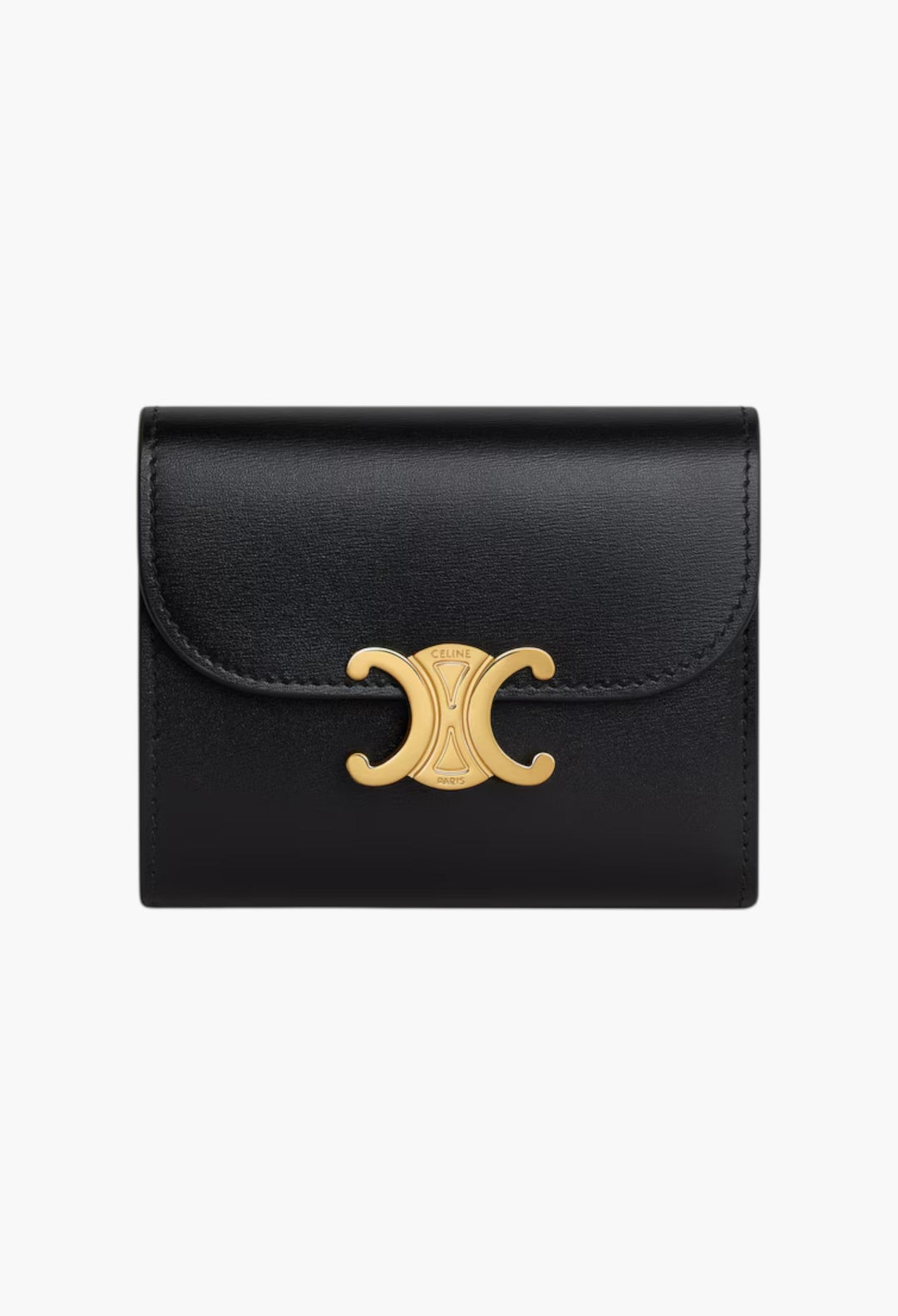 Small Flap Wallet Triomphe In Shiny Calfskin - GLAM MODA