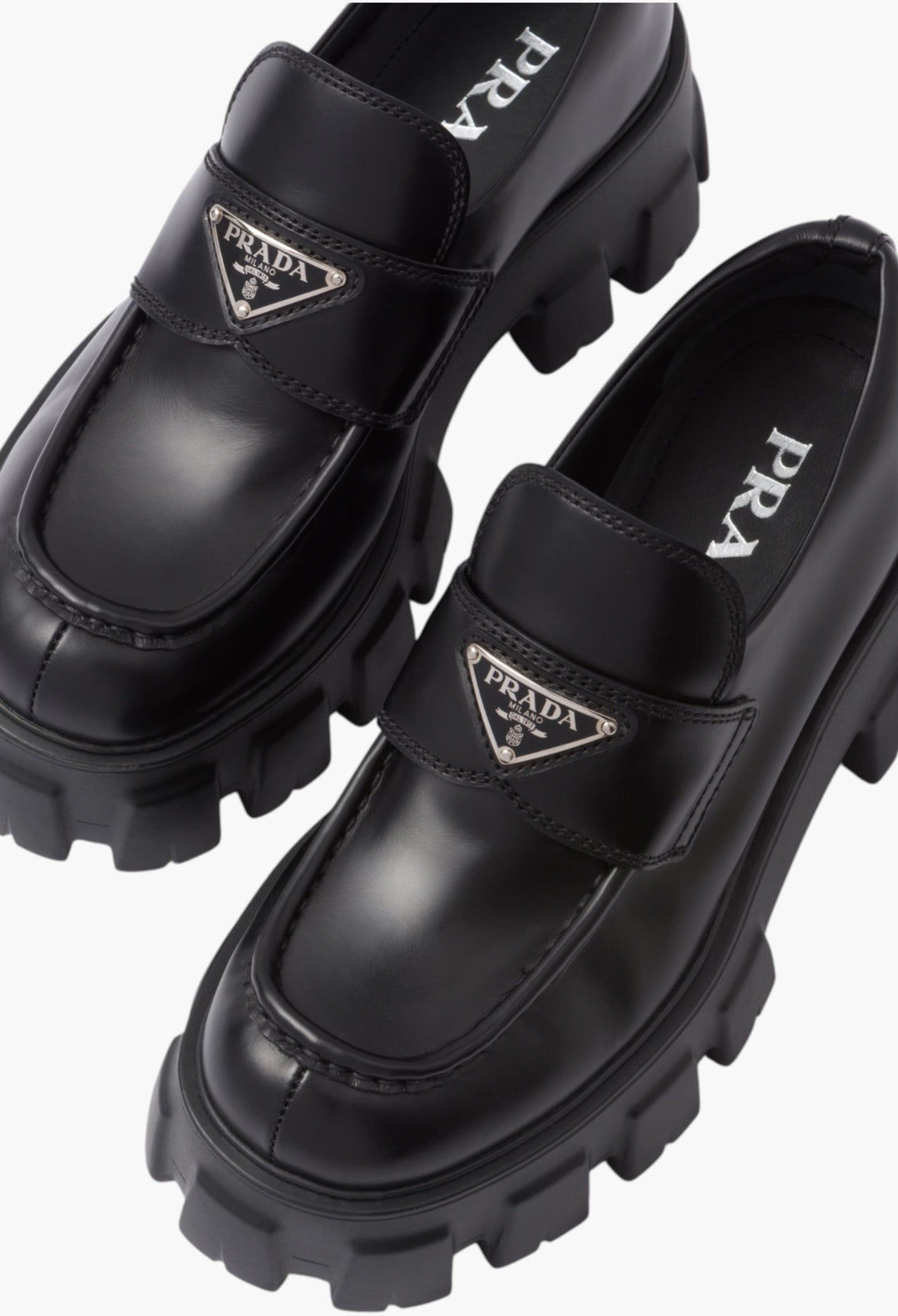 Black - Brushed Leather Monolith Loafers - GLAM MODA