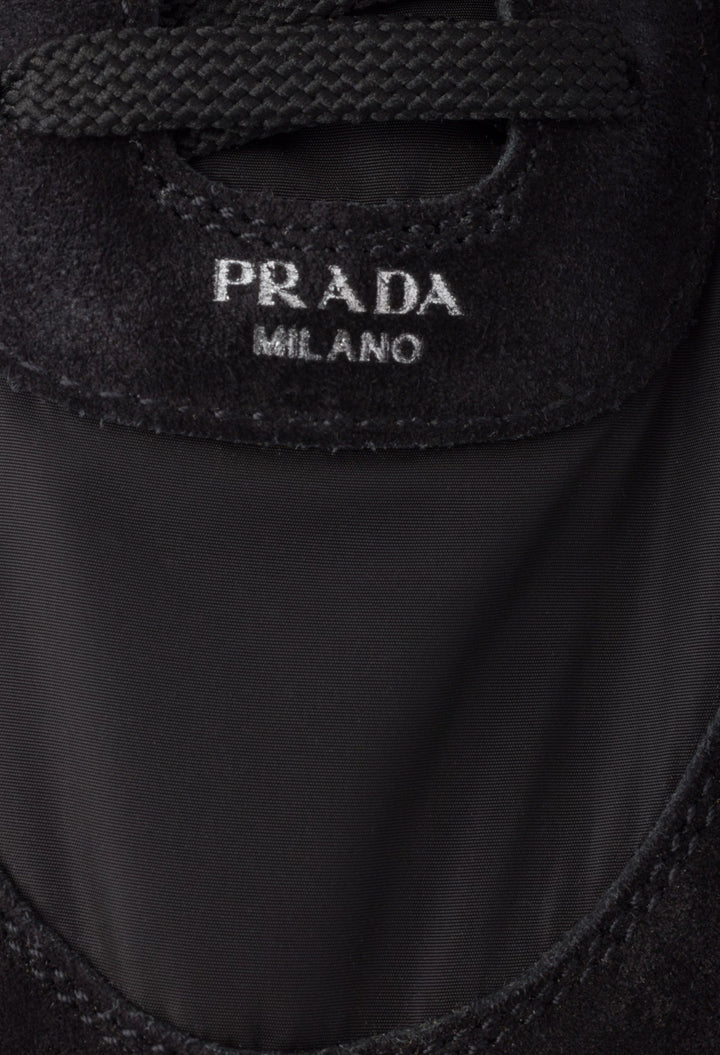 Black - Collapse Re-Nylon And Suede Sneakers - GLAM MODA