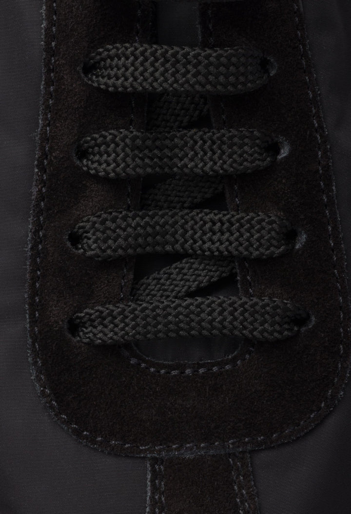 Black - Collapse Re-Nylon And Suede Sneakers With Metal Toecap - GLAM MODA