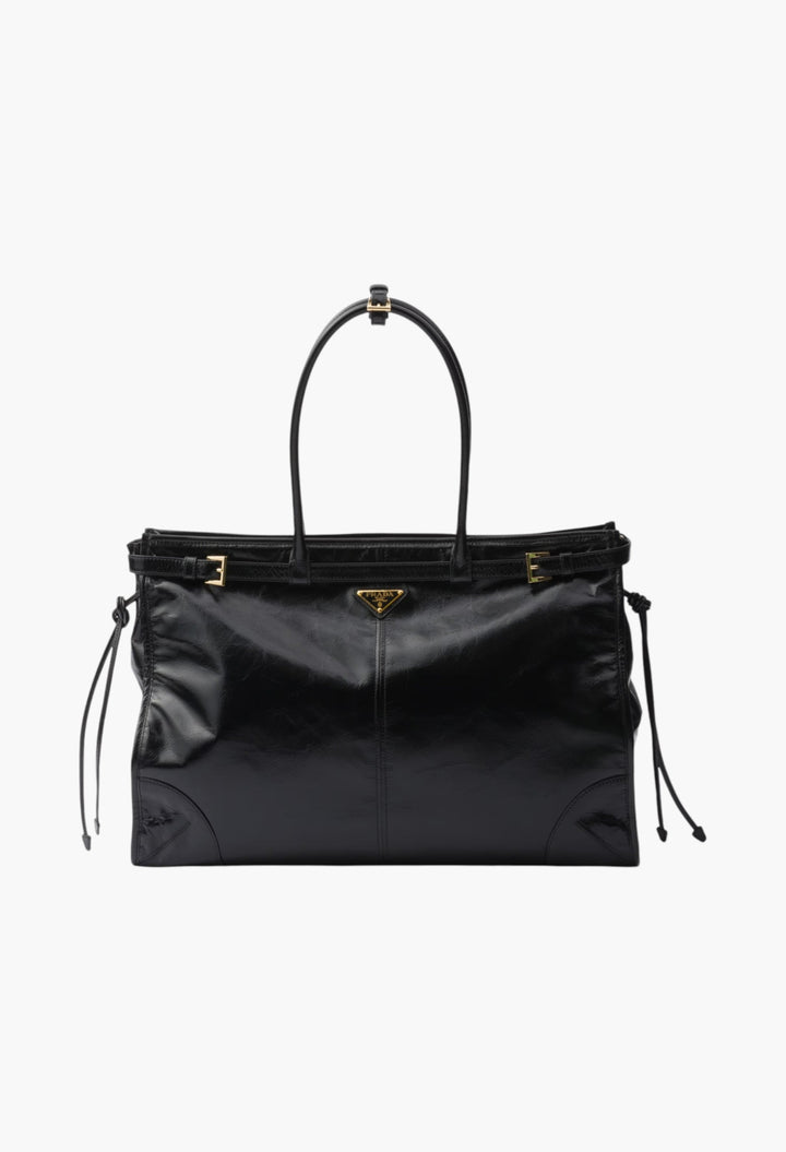 Black - Prada Bonnie Extra Large Leather Handbag - GLAM MODA