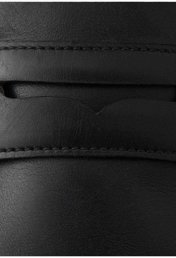 Black - Shuffle Antiqued Leather Loafers - GLAM MODA