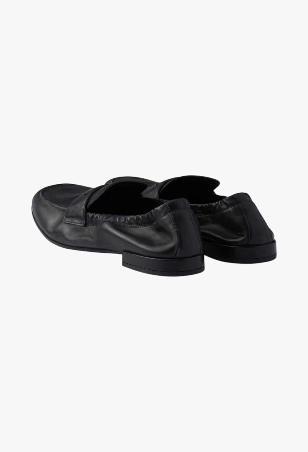 Black - Shuffle Antiqued Leather Loafers - GLAM MODA
