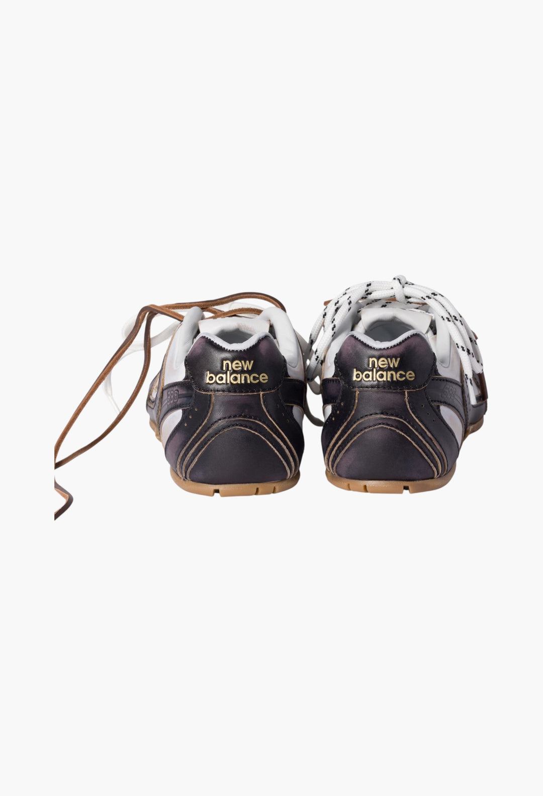 Black/White - New Balance X Miu Miu 530 SL Deco' Calf Leather Sneakers - GLAM MODA