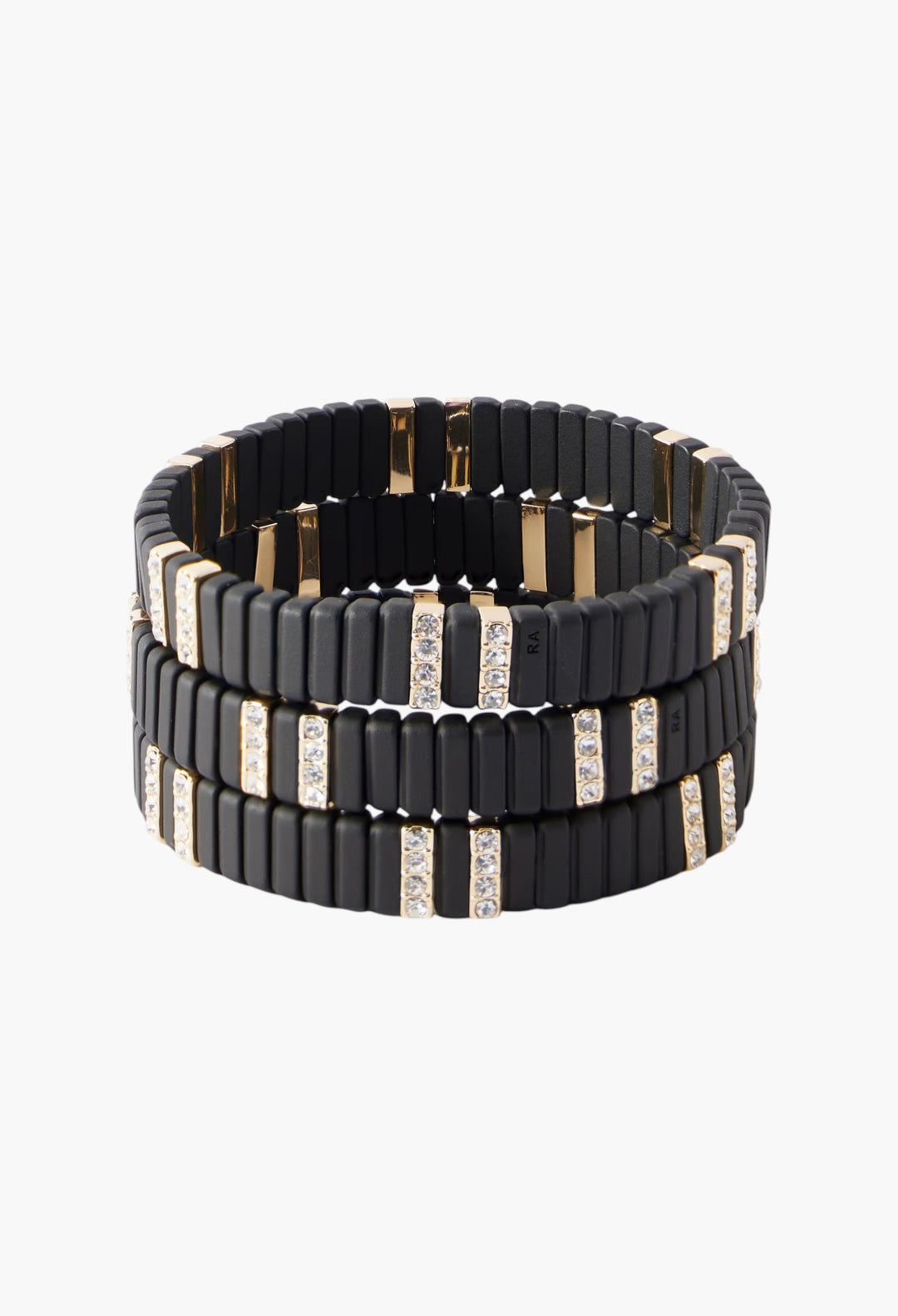 The Touch Of Midnight Set Of Three Gold-Tone Cubic Zirconia Bracelets - GLAM MODA