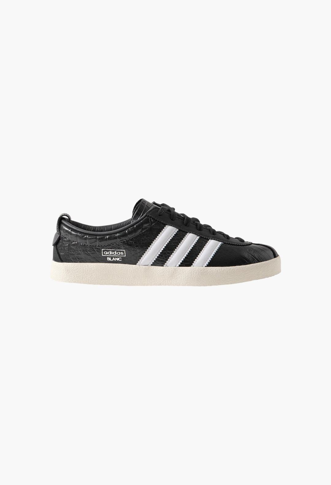 Blanc Croc-Effect Glossed-Leather Sneakers - GLAM MODA