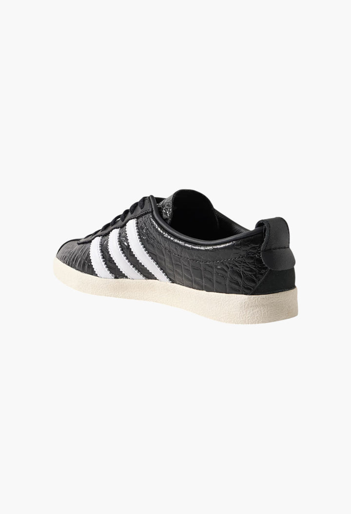 Blanc Croc-Effect Glossed-Leather Sneakers - GLAM MODA