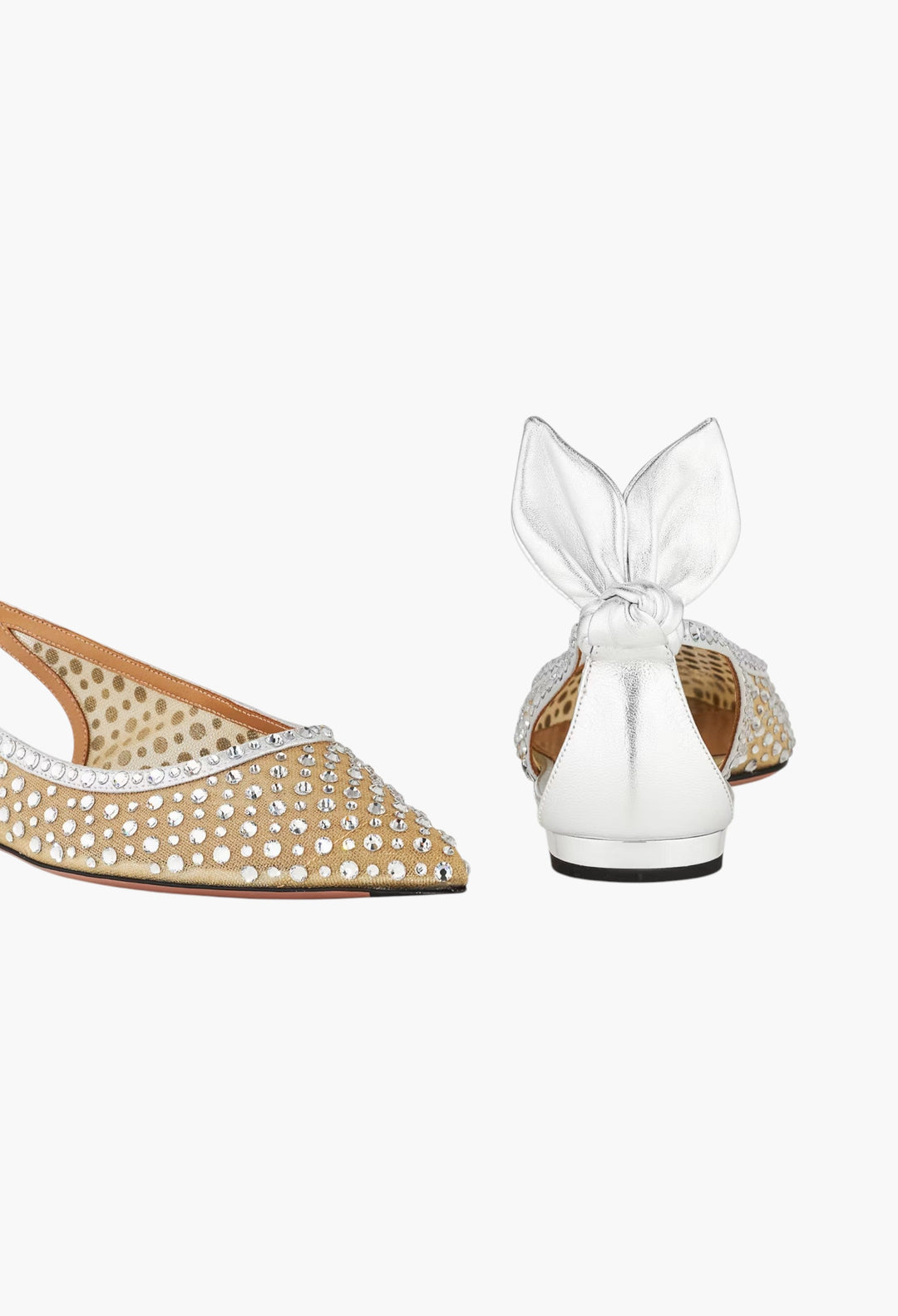 Bow Tie Crystal Tulle Flat - GLAM MODA