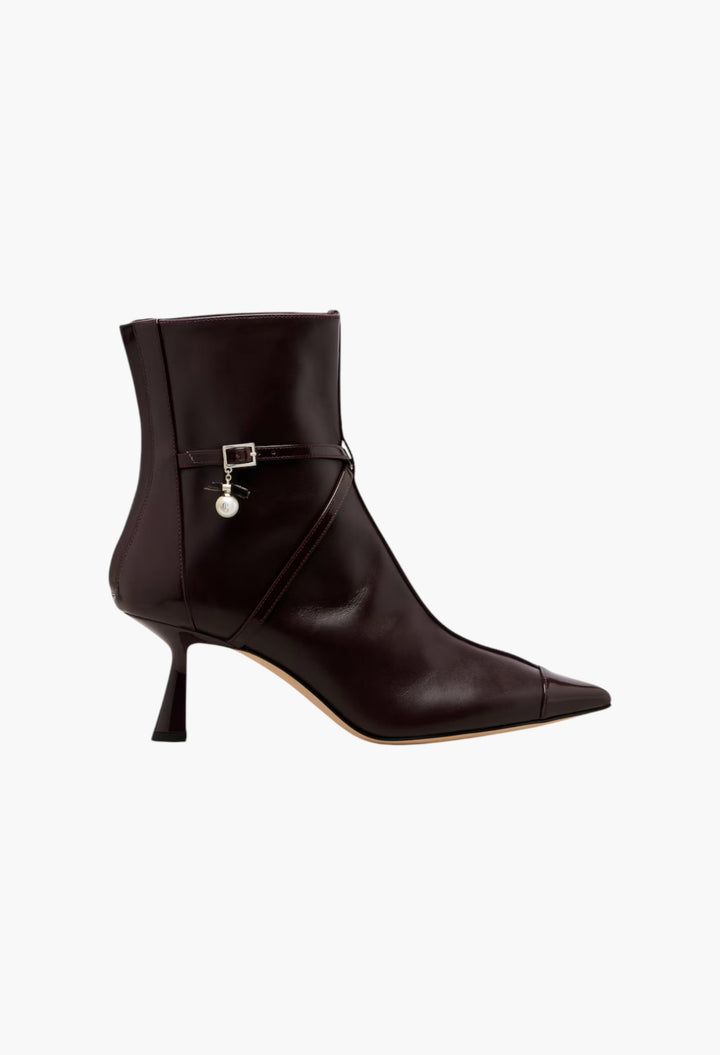 Burgundy - Aren 65 Leather Ankle Boots - GLAM MODA