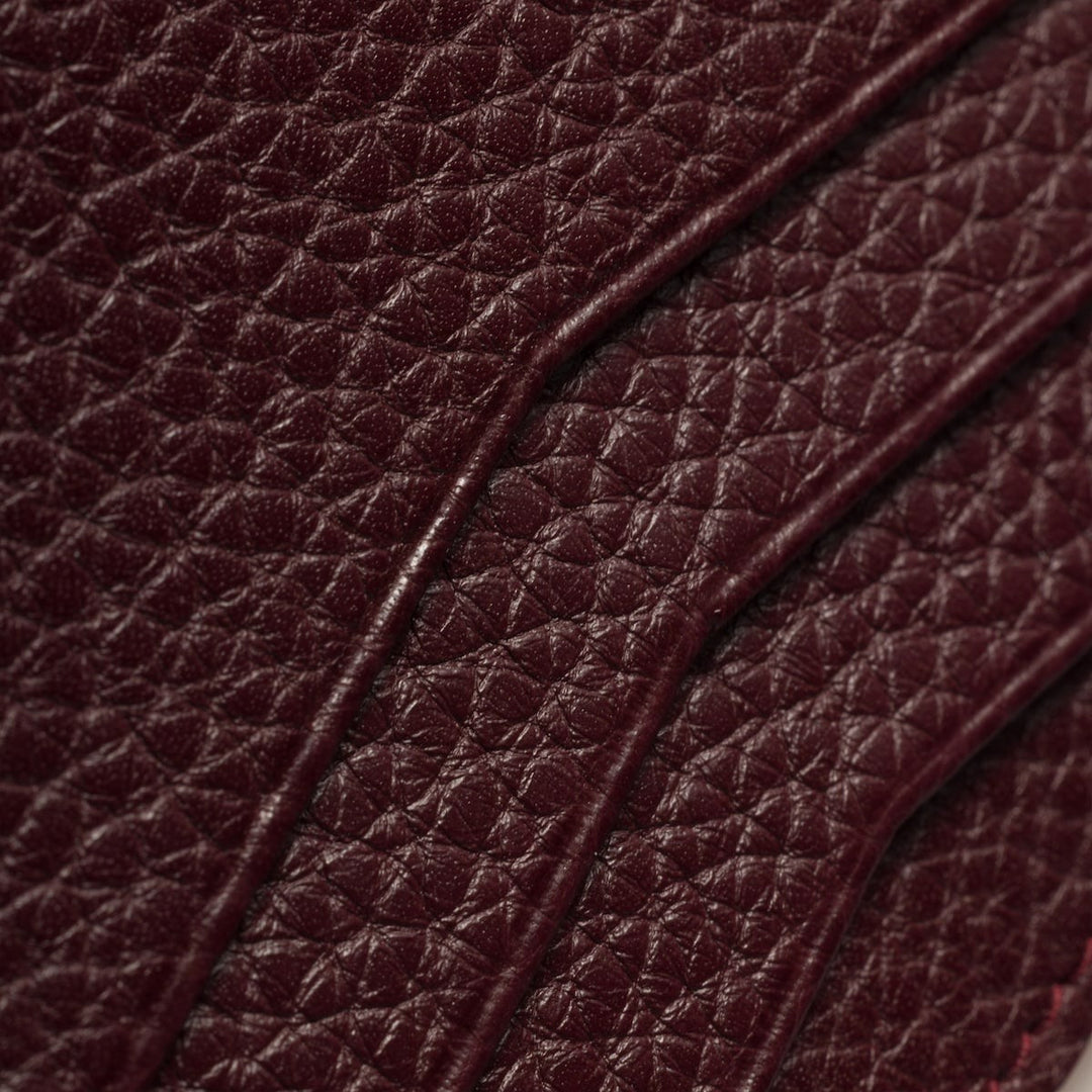 Burgundy - Leather Card Holder - GLAM MODA