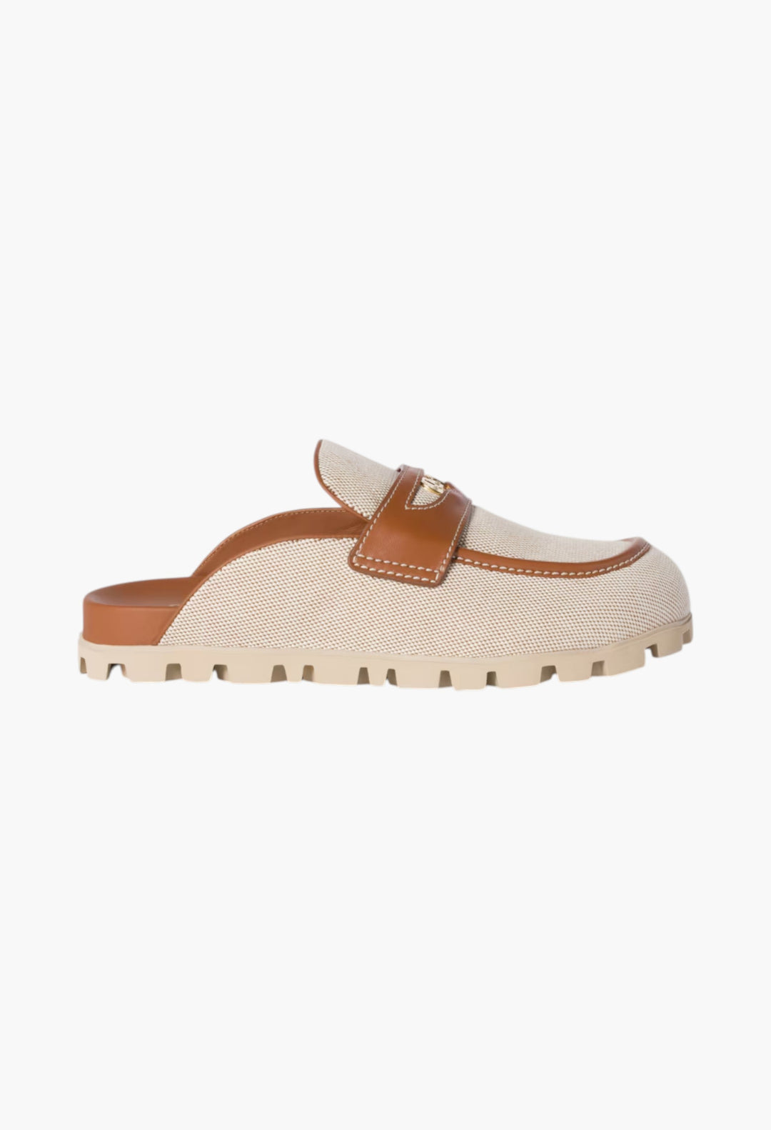 Canvas And Leather Mules - GLAM MODA