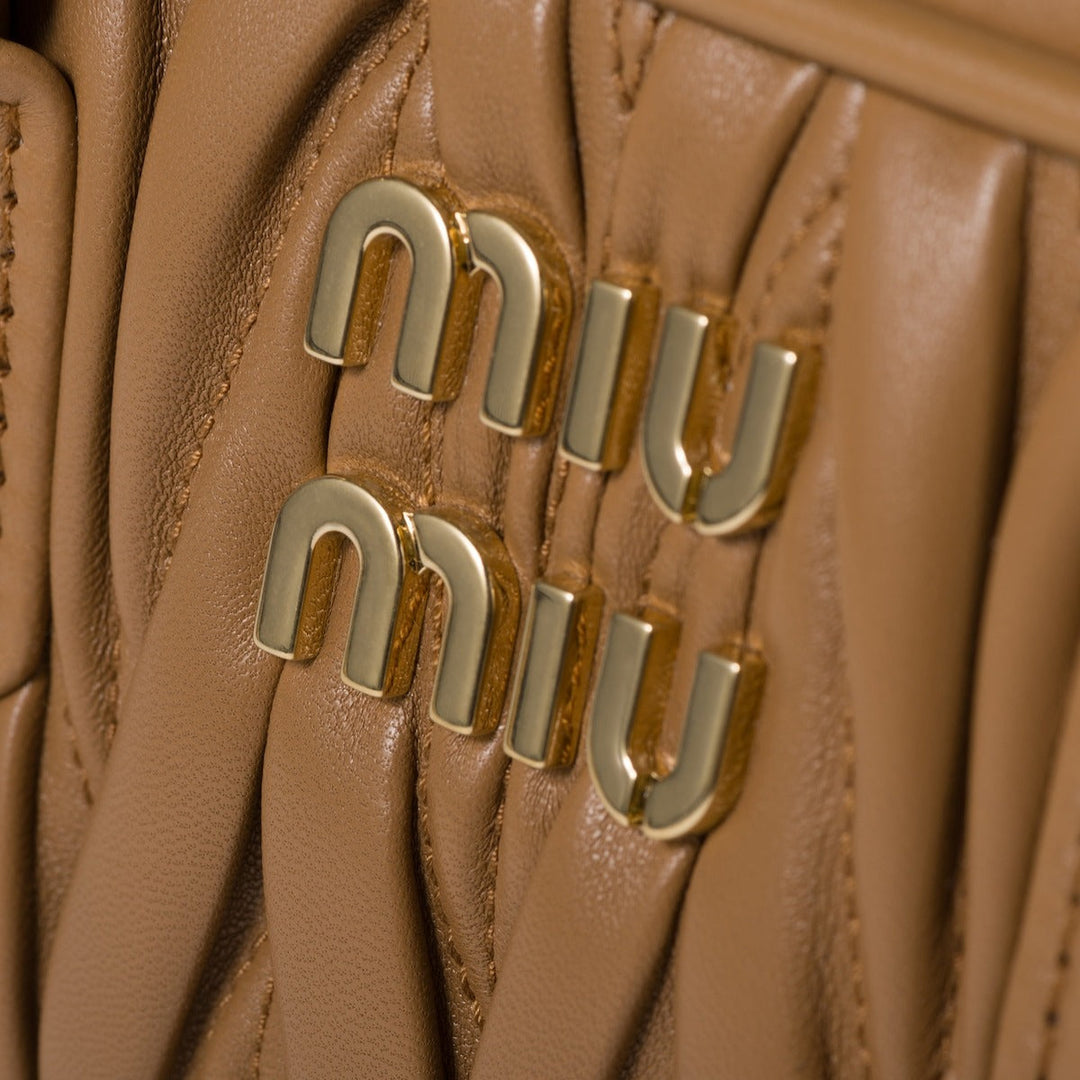 Caramel - Arcadie Matelassé Nappa Leather Bag - GLAM MODA