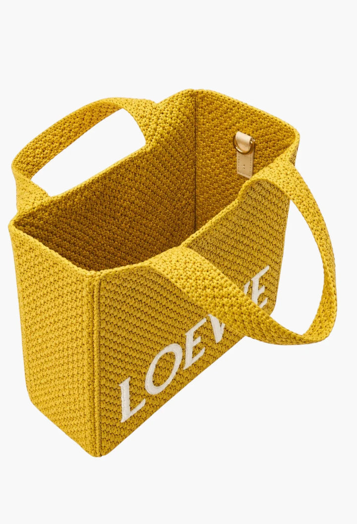 Small LOEWE Font Tote in Raffia