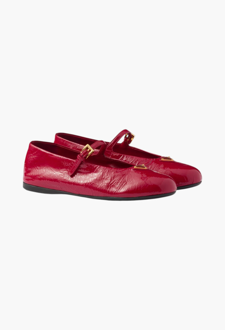 Cherry Red - Naplak Patent Leather Ballerinas - GLAM MODA