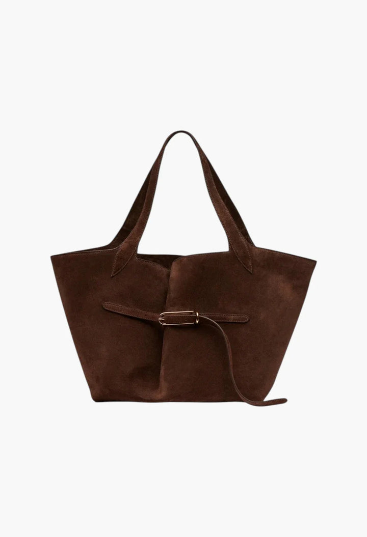 Belted Tote Black Croc