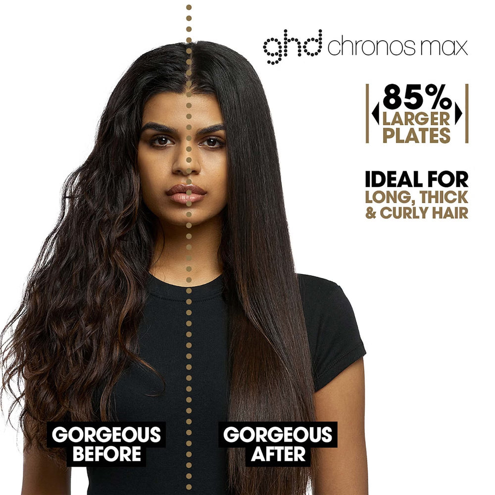 Chronos Max Wide Plate Hair Straightener Black - GLAM MODA