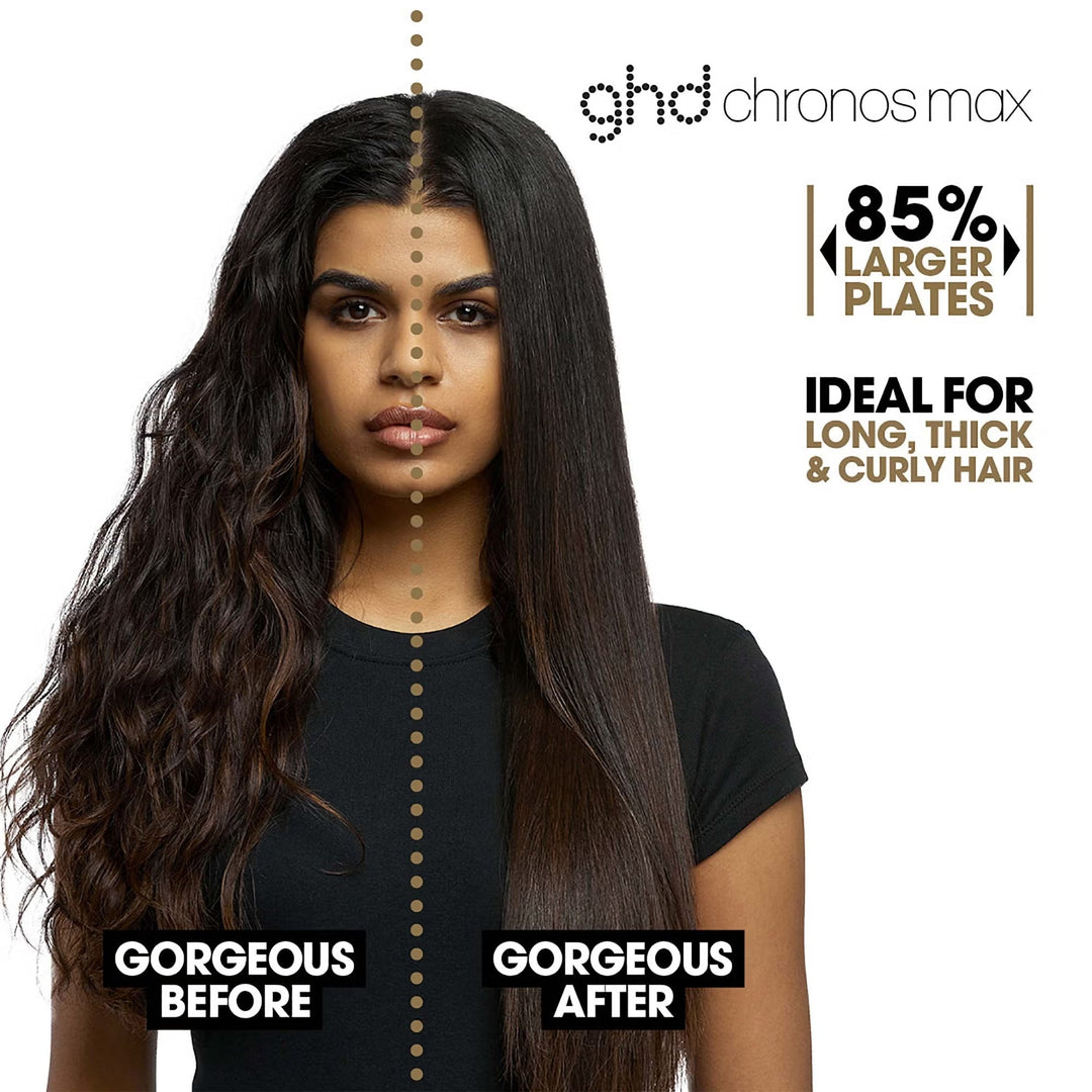 Chronos Max Wide Plate Hair Straightener Black - GLAM MODA