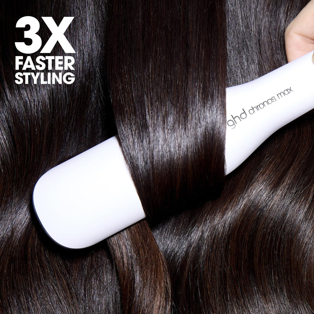 Chronos Max Wide Plate Hair Straightener White - GLAM MODA