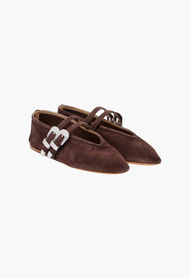 Claudia suede ballet flats - GLAM MODA