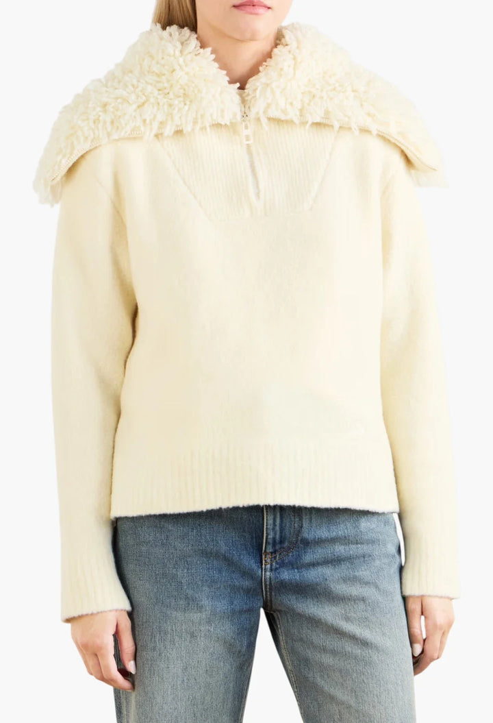 Logo-embroidered wool-blend sweater