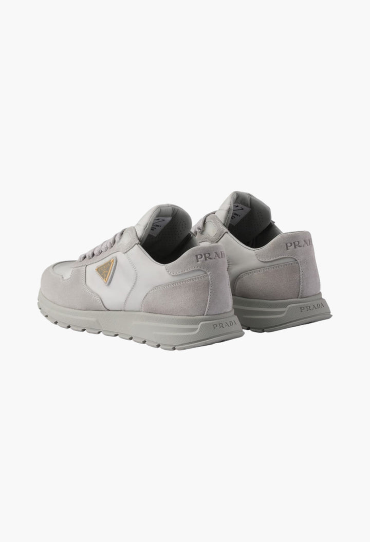 Cloudy Gray - Prax 2.0 Re-Nylon and suede sneakers - GLAM MODA